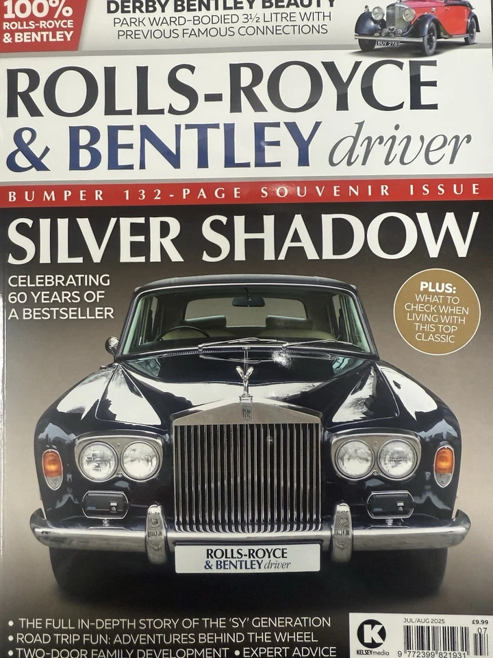 Rolls-Royce & Bentley Driver magazine July/August 2025 60 Years of Silver Shadow - Image 1 of 1