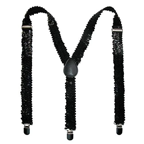 Fashion Suspender One Size Black Sequin - Image 1 of 1