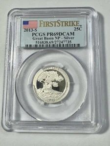 X Old Nice 2013 S San Francisco US Great Basin PCGS PR69DCAM Silver 25 Cent Coin - Picture 1 of 2