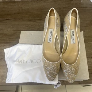 Jimmy Choo London Size 6/39 Lace Heeled Shoe - Picture 1 of 9