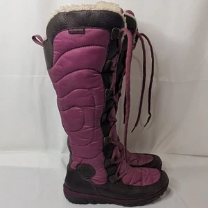 Timberland Crystal Mountain 16" Tall Knee High Winter Boots Size UK 7.5 in Pink - Picture 1 of 24