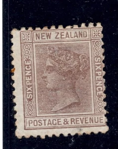 NEW ZEALAND - SG. 243 : 1897 " 6d. B R O W N - Die II " - Picture 1 of 1