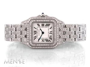 Cartier Panthère WSPN0007 Stahl Quarz Diamanten Aftermarkes Besatz Uhr (14631) - Bild 1 von 12