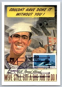 2765a World War II Allies Battle German U-Boats Maxi Card w/Pictorial Cancel - Picture 1 of 2