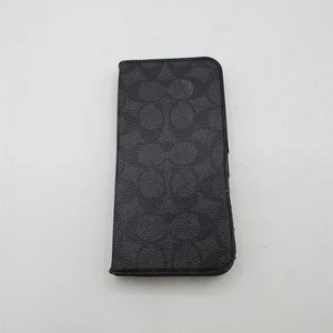 Coach Signature Canvas Wallet Folio iPhone 16 Pro Max Case - Signature Charcoal - Picture 1 of 3