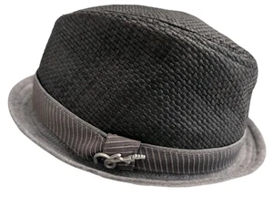 Carlos By Carlos Santana Hat Grey Fedora Guitar Applique 50% Cotton 50% Toyo XL - Picture 1 of 15
