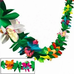 3 Meter lange Papierblumengirlande für tropische Hawaiianische Strandpartys - Photo 1/8