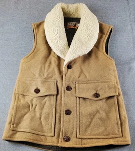 Vitg Lobo By Pendleton Vest Men 38 Wool Western Ranchwear Faux Fur Collar Pocket - Picture 1 of 10