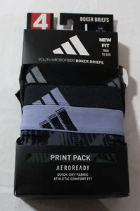 Adidas Youth's Quick-Dry Microfiber Boxer Brief 4-Pack DM3 Multicolor Large NWT - Picture 1 of 4