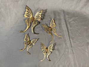 VTG Brass Butterflies (4) Wall Art/Decor Retro Farmhouse Chic - Picture 1 of 2