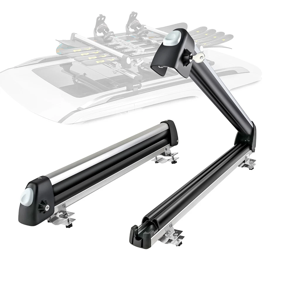 AA PRODUCTS INC. Universal Ski Snowboard Roof Mount Rack Carriers for 6 Pair Skis or 4 Snowboards