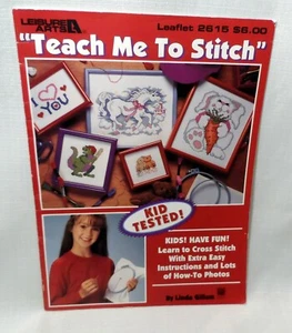 Vintage Leisure Arts Teach Me To Stitch Cross Stitch Pattern Booklet 1994 #2615 - Picture 1 of 2
