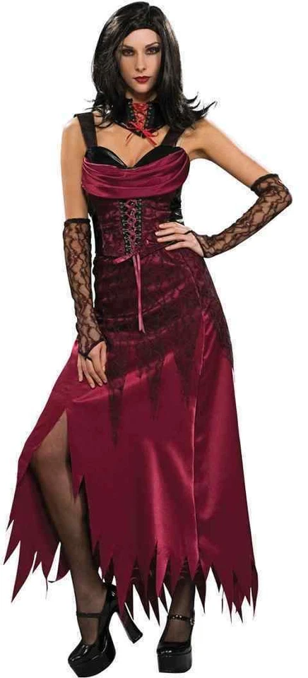 Seductress Vampire Confident Witch Women's Maxi Dress Halloween Costume, 6-12 US - Image 1 of 1
