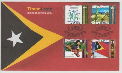 Stamps 2002 East Timor Independence set of 4 first day cover, uncommon Cover