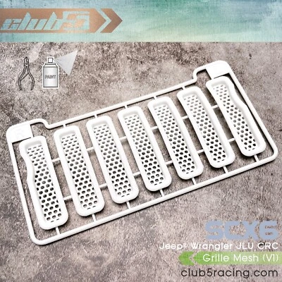 Scale Grille Mesh Inserts ( V1 )  for Axial SCX6 Jeep JLU Wrangler - Image 1 of 4