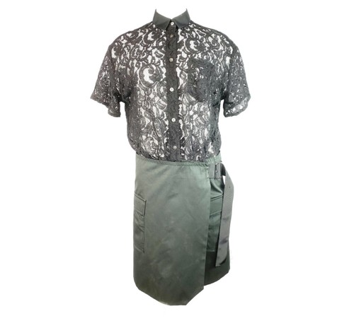 Mini abito Sacai Luck nero floreale in pizzo abbottonato con bottoni taglia 3