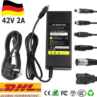 Ladegerät Netzteil 42V 2A, für 36V Akku Pedelec E-Bike Scooter Mit Rund stecker - Bild 1 von 4