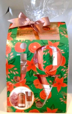 MY BEAUTY SPOT Vanilla Sugar 3 Piece Joyful Shower Set Shower Gel, Body Cream & Pouf New