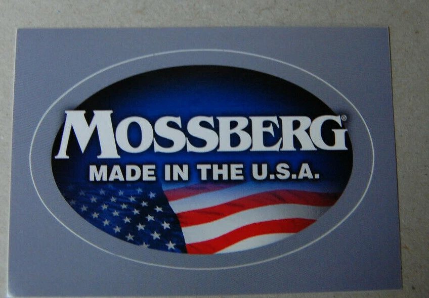 Mossberg with American Flag Peel and Stick Decal 4"x 2 1/2"  - Image 1 of 1