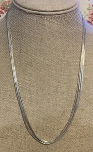 Native American Liquid Silver 5 Strand Necklace Rising Sun 20” Lobster Clasp - Picture 1 of 2