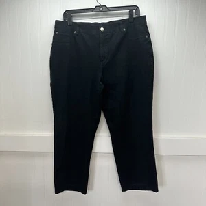 Chicos Jeans 3 Short Womens 16 Straight Crop Black Stretch Denim Comfort - Picture 1 of 13
