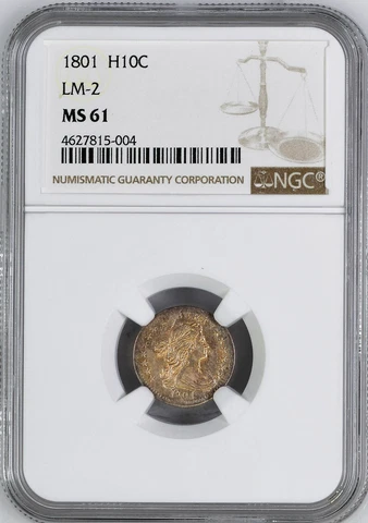 1801 DRAPED BUST H10C NGC MS 61 Cover
