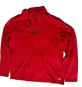 Fila Fleece 90s Vintage Half-Zip Pull Over, Red, Mens 2XL - Picture 1 of 5