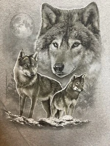 DOM Shirt Mens Adult XL Wolf Design Short Sleeve Gray T-Shirt - Picture 1 of 6