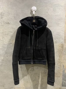 BURBERRY BLACK SUEDE AND SHEARLING  JACKET SIZE UK 6 RRP 1,095 - Picture 1 of 11