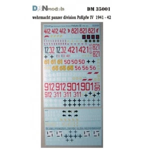 Decal Wehrmacht Panzer Division Markings 1941-1942 Dan Models 35001 Scale 1:35 - Picture 1 of 12