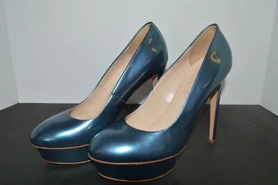 Preciosos zapatos de salón de charol con plataforma azul de Carlo Pazolini 8,5 M Eur 39 Foto 1 de 4