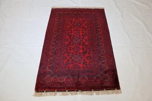 Alfombra belga de 3'3"" x 4'9"" ft, alfombra turcomana, alfombra tribal, alfombra afgana, anudada a mano - Imagen 1 de 5