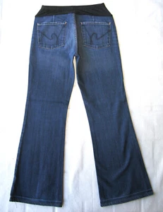 Citizens of Humanity Flare Maternity Jean Sz 29 Dark Blue Distressed+Stretch L30 - Picture 1 of 12