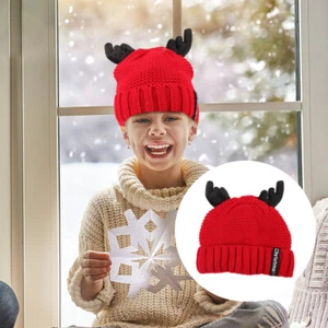 2 Pack Weihnachts-Häkelmütze Jungenhut Gestrickte Kleinkind - Bild 1 von 12