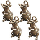 4 Pcs Mouse Keychain Brass Office Jewelry Pendant Decorative The