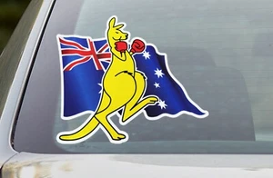 Boxing Kangaroo Flag Car Sticker Decal Australia Day Aussie Pride Spirit Symbol - Picture 1 of 2