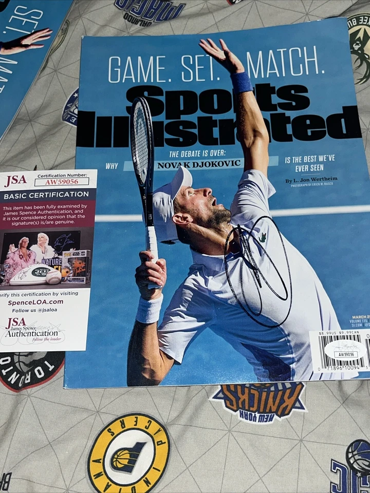 Novak Djokovic Sighed Autographed Sports Illustrated JSA COA Certified Tennis - Image 1 of 1