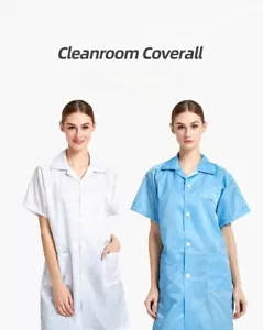 ESD-Safe Econoshield Anti-static LAB half sleeve Clothes Coat Jacket Unisex Blue - Picture 1 of 18