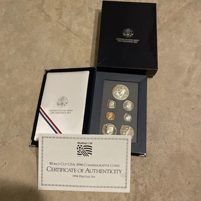 Набор серебряных монет чеканки пруф 1994 Prestige монетный двор США (OGP) Кубок мира - Изображение 1 из 4