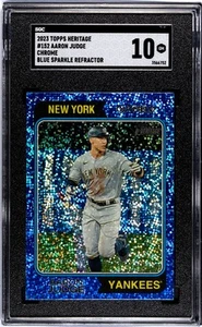 2023 Topps Heritage #152 Aaron Judge refractor brillante azul SGC 10 GEMA como nuevo - Imagen 1 de 2