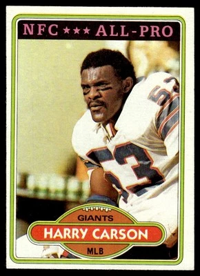 1980 Topps Harry Carson New York Giants #135 - Image 1 of 2