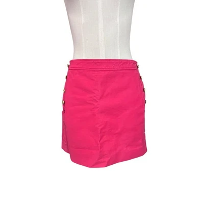 J. Mini-saia Crew feminina ouro rosa botão náutico marinheiro tamanho 4 - Imagem 1 de 4