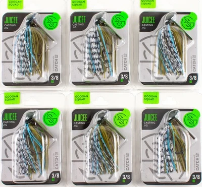 (LOTE DE 6) PLANTILLA DE FUNDICIÓN GOOGAN SQUAD JUICEE 5/0 3/8 OZ AZUL CRAW A3122 Foto 1 de 2