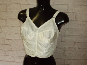 VINTAGE M&S LONGLINE CORSET BRA 40B BONED BRA LACE RETRO STYLE ref A - Picture 1 of 8