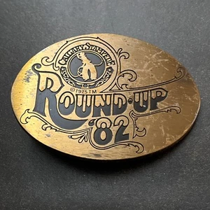 Calgary Stampede 1982 Round Up Collector Rodeo Cowboy Western Belt Buckle # 209 - Picture 1 of 3