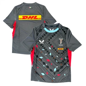 Camiseta de Rugby para Niños Harlequins Negra Camiseta de Entrenamiento SS - Nueva - Imagen 1 de 3