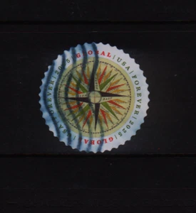 OFF paper #5956 Compass Rose (used set of 1 )Global- Forever 2025 – f421 - Picture 1 of 1