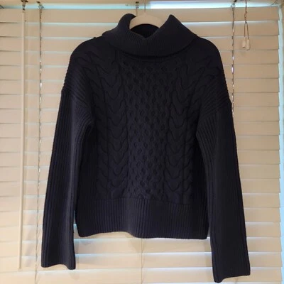 Suéter pescador Banana Republic malha cabo gola alta azul pequeno novo sem etiquetas $110 - Imagem 1 de 4