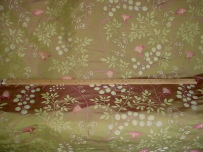 18-1/2 Brunschwig Fils BF10044 Honesty Silk Floral Embroidered Upholstery Fabric - Image 1 of 4
