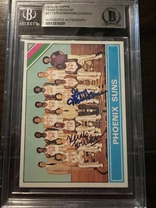 1975-76 Topps Basketball PHX Suns Team Checklist #217 Erickson Melchionni Auto - Picture 1 of 1